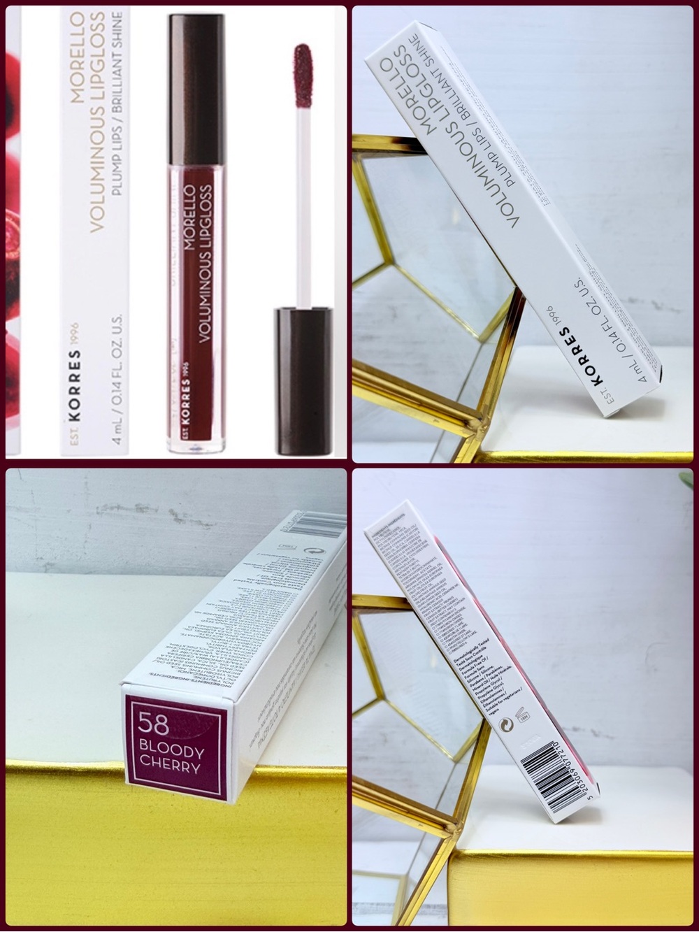 Korres Morello Voluminous Lipgloss Bloody Cherry 58 Plumping & Brilliant Shine